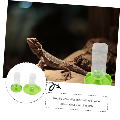 BESPORTBLE 2sets Reptile Water Feeders Drinking Tools for Tortoises and Lizards Safe and Smooth for Pet Shops and Home Use