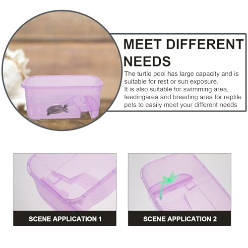 POPETPOP Amphibious Pet Tank Travel Accessories Reptile Terrarium - Portable Clear and Transparent Plastic Tank, Reptile Breeding Tank for Spiders Frog Snakes Small Reptiles Turtle Tank
