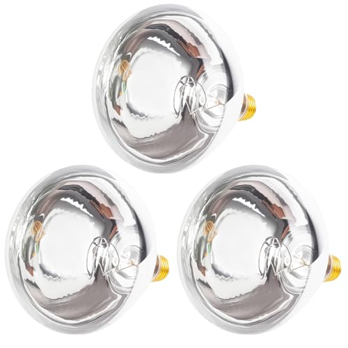 3 Pack Heat Lamp Bulb Replacements for Food Heat Lamp, 250W Heat Lamp Light Bulbs Infrared Heat Bulb, 120v Heating Lightbulbs with E26 Base (3)