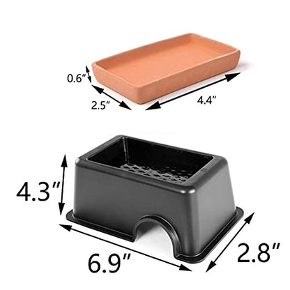 Tfwadmx Reptile Hide Box, Humid Hideout Cave for Reptiles Snake Hide Lizards Hideaway Hut Leopard Gecko Tank Accessories for Snakes Leopard Spiders Turtles Amphibians