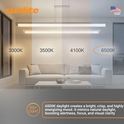 Sunlite 30450 F54T5/865/HO 4 Foot T5 Linear Fluorescent Lamp, 54 Watts, 5000 Lumens, 6500K Daylight, Miniature G5 Bi-Pin Base, ROHS Compliant, High Performance Straight Tube, 40 Pack - color: 6500k, style: 54 watts (45.80-Inch)