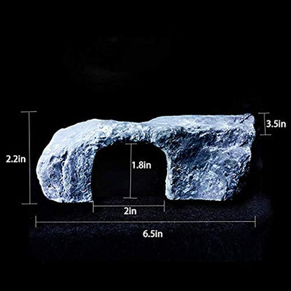 OMEM Reptile Box Shelter Terrarium Hideout Habitat Decor Humidify Hide Cave Turtle Ramp Basking Platforn Resin Rock