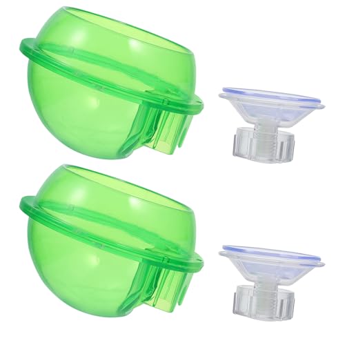 Garneck Reptile Food Basin with Suction Cup, 2pcs Stable Lizard Feeder Bowls Large Capacity Water and Feeding Dish for Lizards, Geckos, Frogs, and Crawling Pets