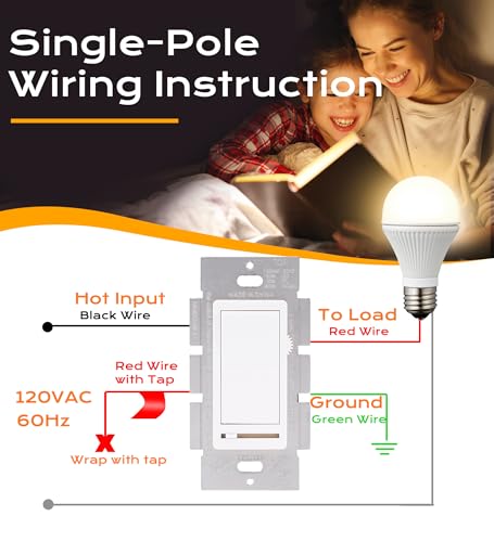 CLOUDY BAY in Wall Dimmer Switch for LED Light/CFL/Incandescent,3-Way Single Pole Dimmable Slide, 600W max Incandescent,150W max Dimmable LED/CFL, Cover Plate Included, Pack of 4 - size: 4-Pack | Ivory