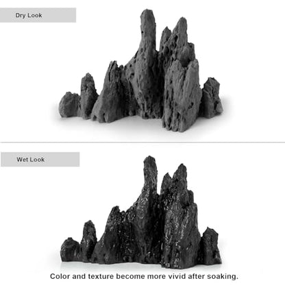 FZONE Aquarium Rocks Aquascaping, Micro Resin Seiryu Rock for Aquascaping - size: 05 Seiryu Stone: 5.11" × 2.75" × 3.54"