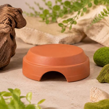 Terracotta Snake Hide, Reptile Hide Cave for Geckos Scorpions, Terrarium Decor Reddish Brown 100g, Average Reptile Hide (Diameter - size: average Reptile Hide (Diameter
