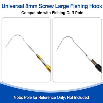 Cyfie 5/7 Prong Fishing Harpoon, Stainless Steel Gig Gaff Hook with 8mm Screw, Harpoon Hook for Hunting Fish Flounder Frog Gig in Pond River Lake, Capable for Fishing Gaff Gig Pole - color: 1 Prong with 8mm screw