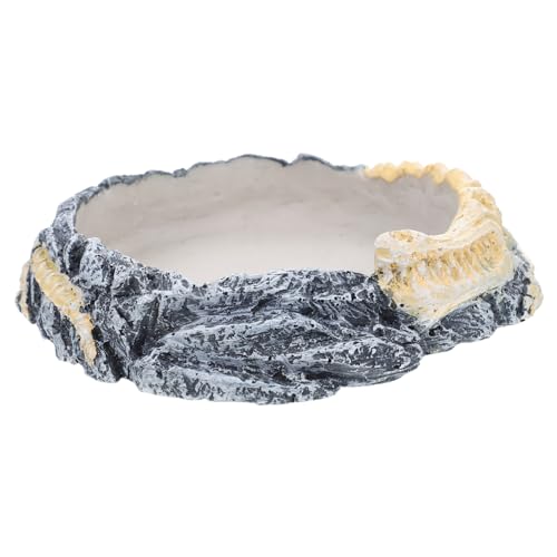 Sosoport Convenient Reptile Bowl Water Dish for Turtles Lizards and Snakes Feeding Accessory Natural Appearance for Reptile Tanks