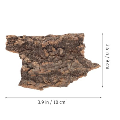 Abaodam 10Pcs Natural Cork Bark Reptile Tree Bark Decor for Terrarium with Turtle Basking Platform and Lizard Climbing Habitat Accessories 3.93X3.54X0.19In