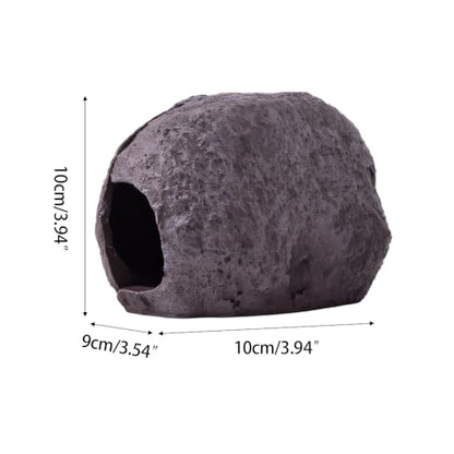 MiOYOOW Aquarium Hideaway Rock, Resin Magnetic Fish Hideout Rocks Fish Tank Hiding Rock House for Betta Shrimp Reptiles Landscape Ornament - color: Brown