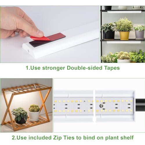 FOXGARDEN Grow Light Strip for Indoor Plants, Full Spectrum 192 LED Bright Grow Lamp with Auto On/Off Timer 4/8/12H, 10 Dimmable Brightness, 2 Packs - color: Dual Heads