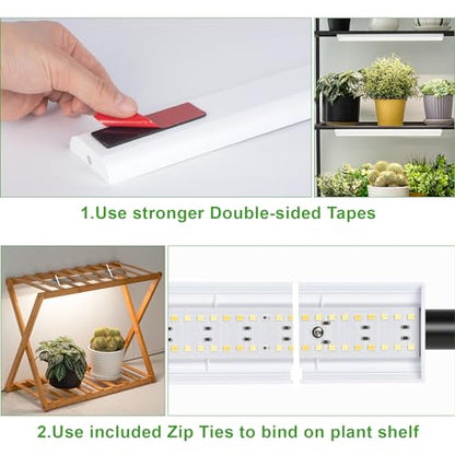 FOXGARDEN Grow Light Strip for Indoor Plants, Full Spectrum 192 LED Bright Grow Lamp with Auto On/Off Timer 4/8/12H, 10 Dimmable Brightness, 2 Packs - color: Dual Heads