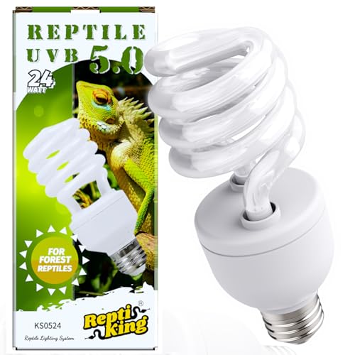 UVB Reptile Light, UVB5.0 24W, UVA UVB Reptile Light Bulb Lamp for Turtle Snake Lizard Leopard Gecko,Crested Gecko, UVB Bulbs for Tropical Reptiles - color: Uvb5.0, size: 24 Watts