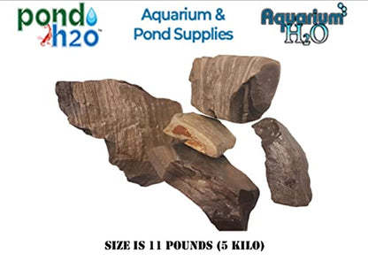 Aquarium H2o, Gray Melaleuca Aquarium Stones 11Lb (5 Kilo), Decoration for Landscaping Aquariums, Fish Tanks, Terrariums, Vivariums, Reptile and Amphibian Enclosures with Natural Rock