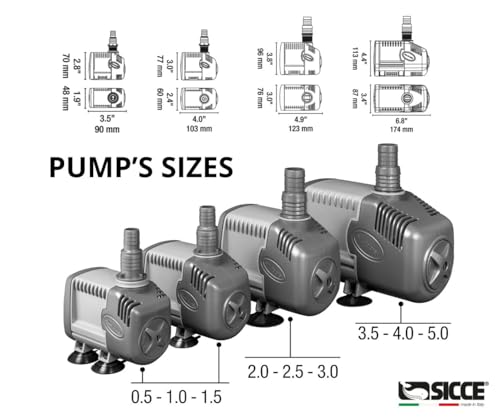 SICCE Syncra Silent 5.0 Multifunction 1321 GPH Submersible Water Pump | Italian Made 105W Ultra Quiet Durable Aquarium Fish Tank, Fountain, Pond, Hydroponics, Terrarium Black | Freshwater & Saltwater - size: Syncra Silent 5.0
