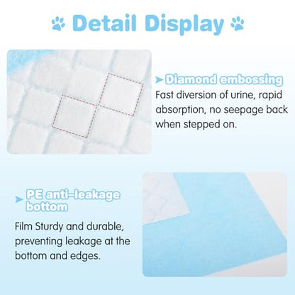 kathson 100PCS Guinea Pig Cage Liners Disposable 13" x 18" Rabbit Disposable Potty Training Pad Super Absorbent & Leak-Free Pet Supplies for Bunny Kitten Small Dog Guinea Pig