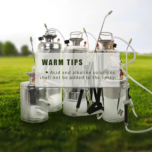 HOSTIC 2 Gallon Stainless Steel Sprayer Hand Pump Sprayer with Pressure Gauge Valve Adjustable Nozzle for Gardening Lawn and Cleaning - size: 2 Gallon