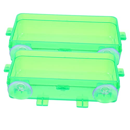 COLLBATH 2pcs Reptile Feeding Bowls Escape Cup Water Dish for Reptiles Practical Food and Water Dispenser for Bearded Dragons Lizards and Geckos - color: Green, size: 9X6X3.5CM