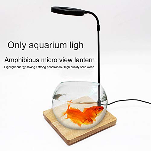 Full Spectrum LED Aquarium Light, 360-degree Adjustable LED Light with Bamboo Board, Miniature Landscape USB Powered Lamp for Plant, Fish Tank, Potted Plants(Size:S) - size: S