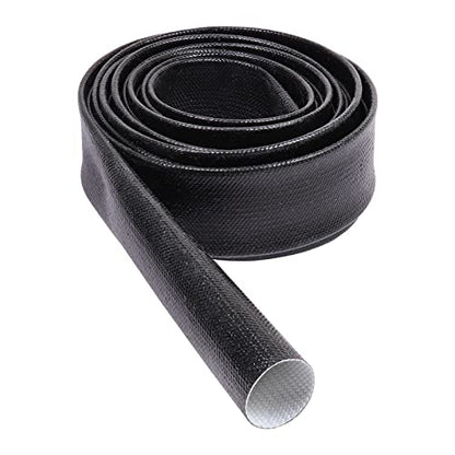 Silicone Fiberglass Sleeve Heat Shield Wire Protective High Temperature Electrical Insulation Self-extinguishing Black (5/16"-9ft) - style: 5/16"-9ft