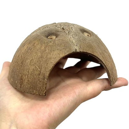 Hamiledyi 5 Pcs Reptile Plants Terrarium Hanging Fake Plant Leaves and 7 Pcs Reptile Hideouts Natural Coconut Shells Hut Leopard Gecko for Hermit Crab Hide Cave Small Snake Tarantulas Lizard Chameleon