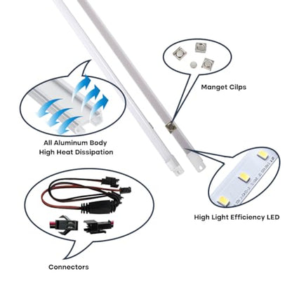 2x2 Panel Light Retrofit Kit, 3500K Warm Soft Light, 2FT 16W Magnetic Mount LED Retrofit Kit, 0-10V Dimmable, Frosted Cover,1 Driver 2 Strips Per Kit, Easy Quick Install - color: 2ft 3500k Frosted