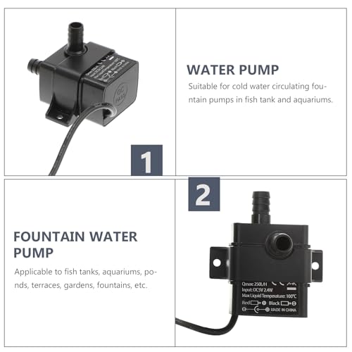 Mini Brushless Dc Water Pump 5V Submersible Fountain Pump with 2M Lift for Aquarium Fish Tank and Pet Water Fountain