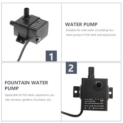 BESTonZON Mini Brushless Dc Submersible Water Pump 5v, Micro Aquarium Fountain Pump 2m Head for Fish Tank Cooling and Pet Water Dispenser