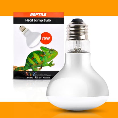 XYZReptiles Reptile Heat Lamp – 75 W Heat Lamp Bulb for Reptiles, Amphibians Basking Heat Lamp Bulbs, UVA Daylight Basking Light for Reptiles, Snake, Tortoise, Lizard, Turtle