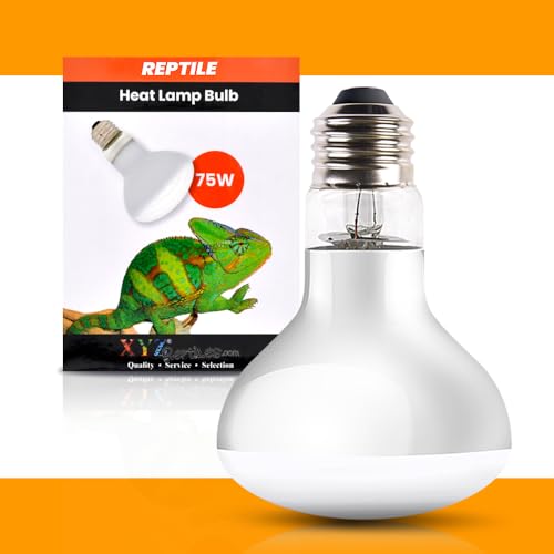 XYZReptiles Reptile Heat Lamp – 75 W Heat Lamp Bulb for Reptiles, Amphibians Basking Heat Lamp Bulbs, UVA Daylight Basking Light for Reptiles, Snake, Tortoise, Lizard, Turtle