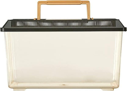 Exo Terra Faunarium Small PT2255 – Plastic Reptile Terrarium and Transport Container for Lizards, Spiders & Amphibians (Pack of 2) - size: Small (Pack of 2)