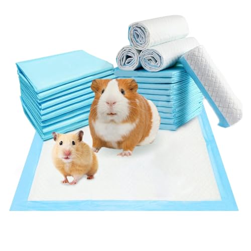 Hamiledyi Rabbit Pee Pads Disposable Cage Liners Leak-Proof Super Absorbent Pet Toilet/Potty Training Pad for Puppy Guinea Pigs Hedgehog Hamsters Chinchillas and Other Small Pets (20PCS ) - size: 20 PCS