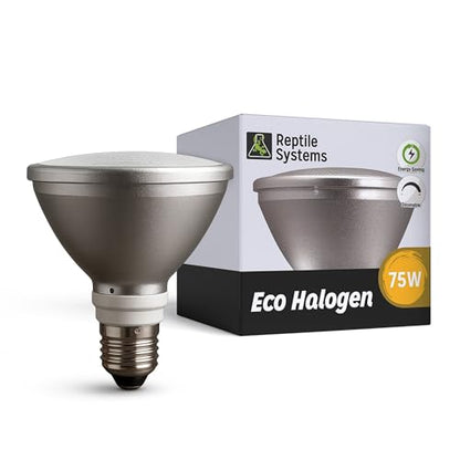 Reptile Systems Eco Halogen – White 75w – Lamp for Reptiles & Amphibians – Light for Tanks, Vivariums & Crested Geckos
