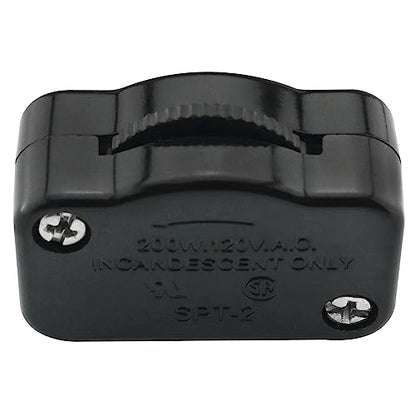 Hi-Low Dimmer Switch ZZLZX SPT-2 High to Low Inline Brightness Control Switch for 18/2 Lamp Cord, Black