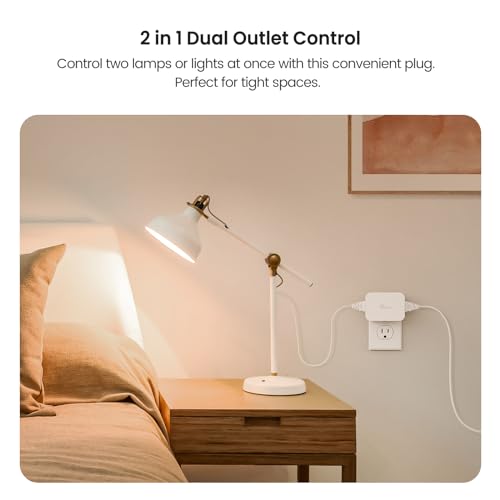 TREATLIFE 2 in 1 Dimmer Plug with Remote, No Smart Features, Wireless Remote Control Outlet, Up to 100FT Range, Plug-in Dimmer Switch for Dimmable Bulbs, String Lights, Max Power 300W