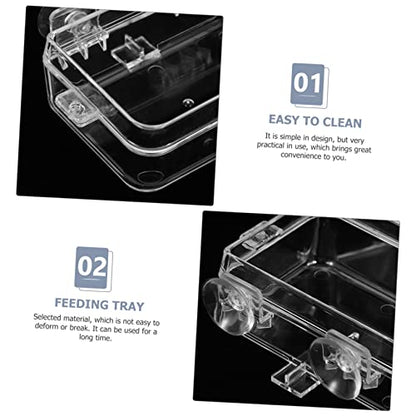 BESPORTBLE 2PCS Reptile Feeding Bowls Suction Cups Washable Lizard Food and Water Dishes Escape-Proof Reptile Feeders for Bearded Dragons Geckos Tortoises
