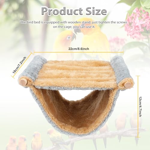 BWOGUE Winter Warm Bird Nest Bed Hanging Hammock Snuggle Hut Parrot House Tent Toy Bird Cage Perch for Parakeet Budgies Cockatiels Lovebird Cockatoo Finch Hamster Chinchilla Guinea Pig - color: Light Gray, size: Medium (9"x7.2")