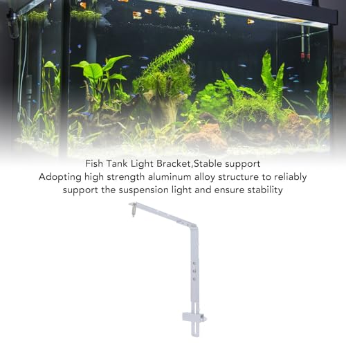 Aquarium Light Riser, Adjustable Professional Aquarium Light Stand, Aluminum Alloy Aquarium Light Holder, Aquarium Lamp Bracket, Fish Tank Lighting Holder for Aquarium LED Light - color: Silver