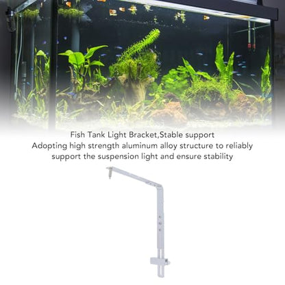 Aquarium Light Riser, Adjustable Professional Aquarium Light Stand, Aluminum Alloy Aquarium Light Holder, Aquarium Lamp Bracket, Fish Tank Lighting Holder for Aquarium LED Light - color: Silver