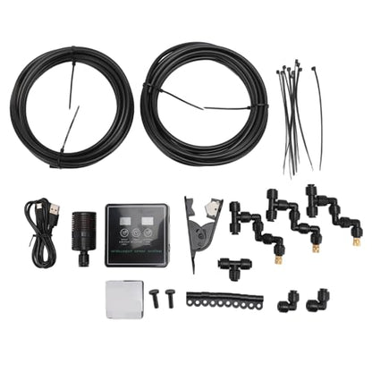 Reptile Misting System, Timer Mist Easy to Simulates Rainfall Automatic Misting System for Office (10m 3 Sprinkler Head)