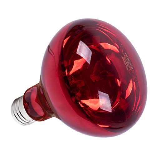 BR40 Red Heat Lamp Bulbs, 100 Watt Infrared Light Bulb, E26 Medium Base, for Bathroom Pet Poultry Reptiles Incandescent Heat Lamp, Infrared Bulb 1Pack