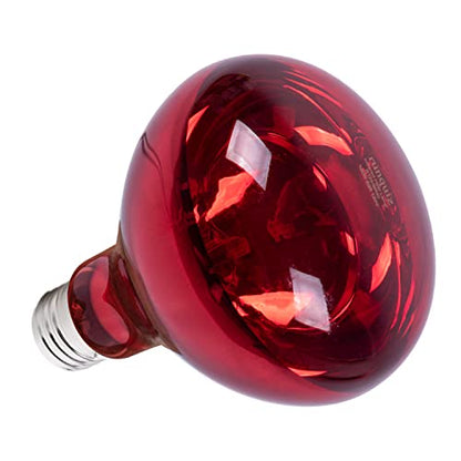 BR40 Red Heat Lamp Bulbs, 100 Watt Infrared Light Bulb, E26 Medium Base, for Bathroom Pet Poultry Reptiles Incandescent Heat Lamp, Infrared Bulb 1Pack