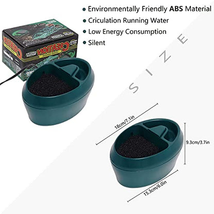 Reptile Waterfall Fountain & Feeder - Automatic Water Dispenser, Food Trough for Chameleon, Bearded Dragon, Turtle, Snake, Frog, Gecko