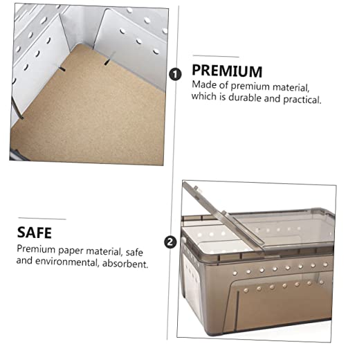 Totority Reptile Box Cushion Paper 50 Sheets of Kraft Paper for Reptiles Feeding Box Mat for Snakes Lizards Turtles