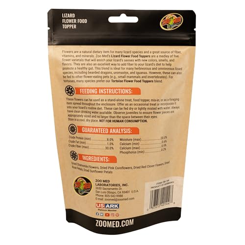 Zoo Med Flower Food Topper - Lizard - 1.4 oz, Assorted - size: 1 Ounce (Pack of 1)