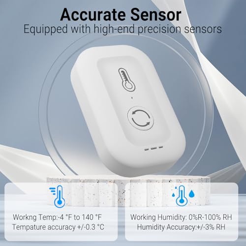 DAYBETTER Smart WiFi Thermometer Hygrometer, 2.4G Indoor Temperature Humidity Sensor with Real-Time Alerts By Daybetter App,Temperature Humidity Monitor for Home Nursery Greenhouse Pet 1pack - size: 1PACK