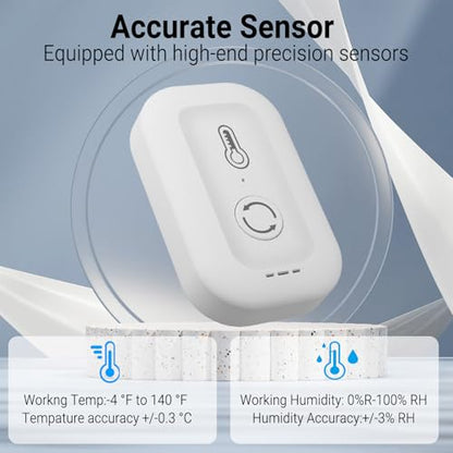 DAYBETTER Smart WiFi Thermometer Hygrometer, 2.4G Indoor Temperature Humidity Sensor with Real-Time Alerts By Daybetter App,Temperature Humidity Monitor for Home Nursery Greenhouse Pet 1pack - size: 1PACK