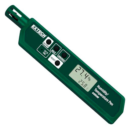 Extech 445580 Humidity and Temperature Pen with Fast Response Sensor, Min/Max Memory, Dual LCD, Pocket-Sized Hygrometer for HVAC, Labs, Storage Rooms, Indoor Air Monitoring