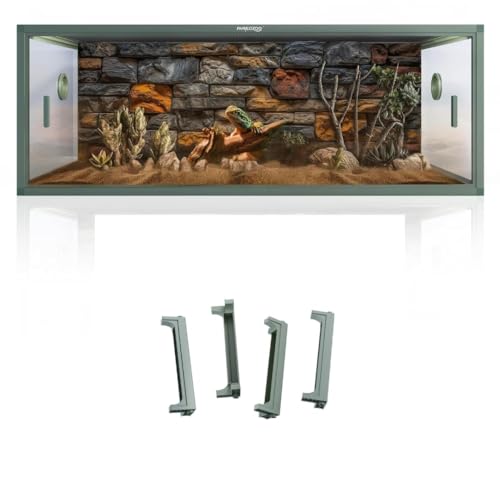 Phailozoo 85 Gallon Reptile Terrarium with 10" Reptile Tank Stackers, Front Opening Snake Tank for Easy Feeding, Reptile Tank with Leakproof Bottom & Top Screen Ventilation 48''x24''x18''