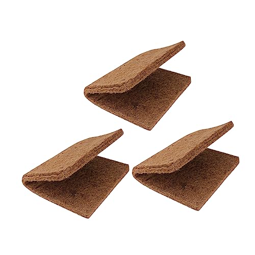 Toyvian 3pcs Climbing Pet Mat Substrate Liners Reptile Mat for Bearded Dragon Lizard Carpet Reptile Carpet Mat Terrarium Reptile Bed Mat Coconut Pads Coir Bedding Fiber Accessories Wooden